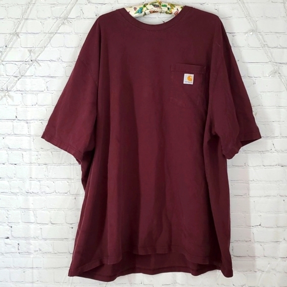 Carhartt Other - Carhartt Classic Maroon Loose Fit Basic Tee Tshirt 100% Cotton Mens Size 4XL